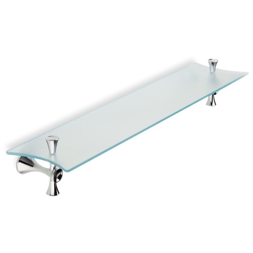 Bathroom Shelf, StilHaus CA04-08, Frosted Glass Bathroom Shelf with Chrome Holders CA04-08